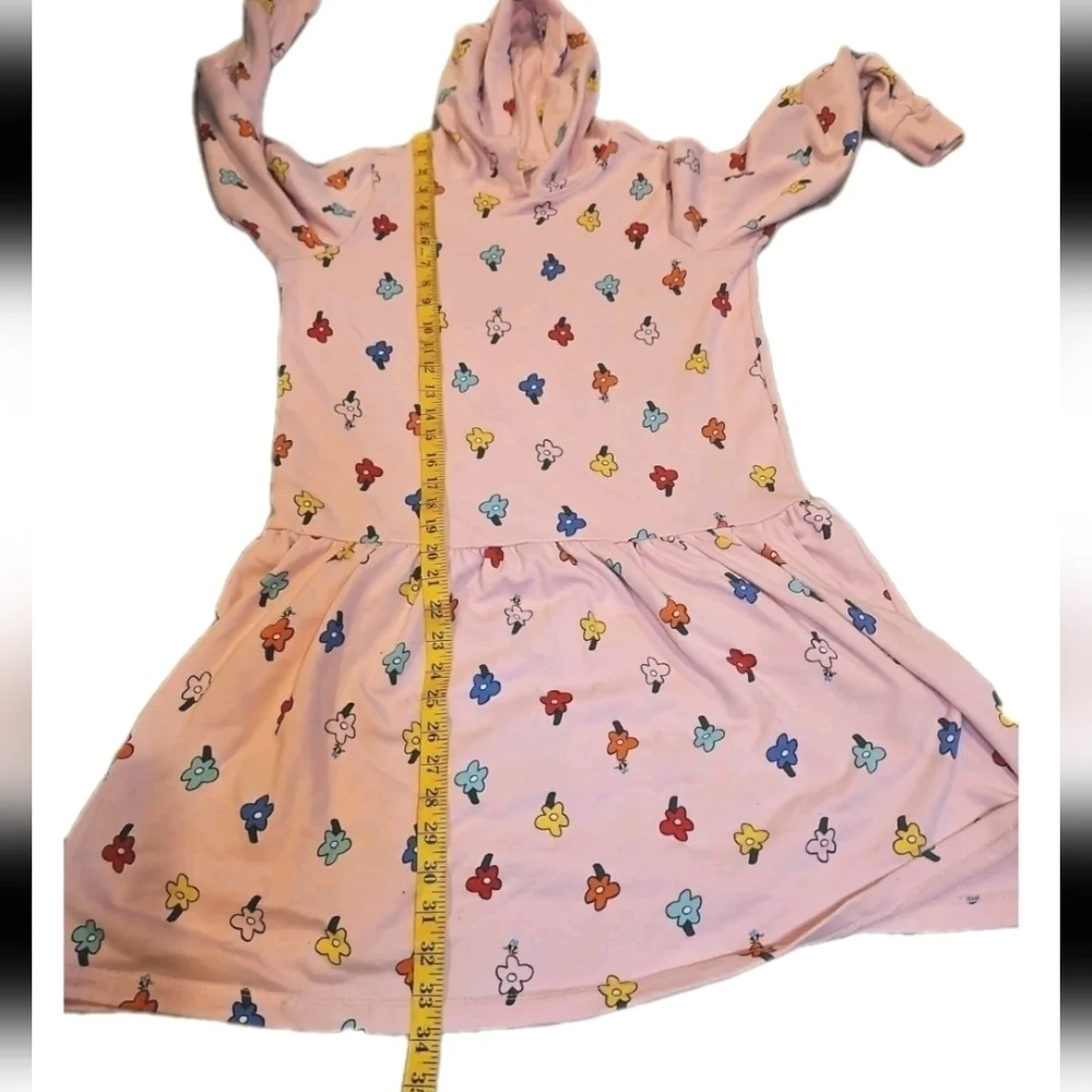 Hanna Andersson Big Girls Pink Blossom Floral French Terry Hoodie Dress 14-16
